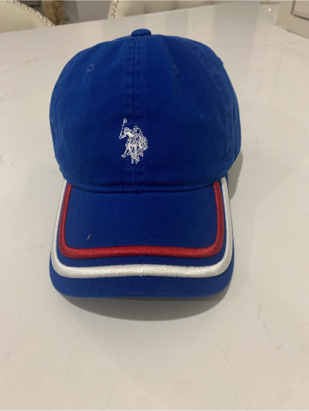 New U.S. Polo Assn. Royal Blue Cap with Red and White Trim